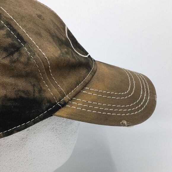 Mossy Oak Bleach Dyed Hat Hunt Woodland Camo Fish Baseball Cap Stretch Fitted - Picture 9 of 16